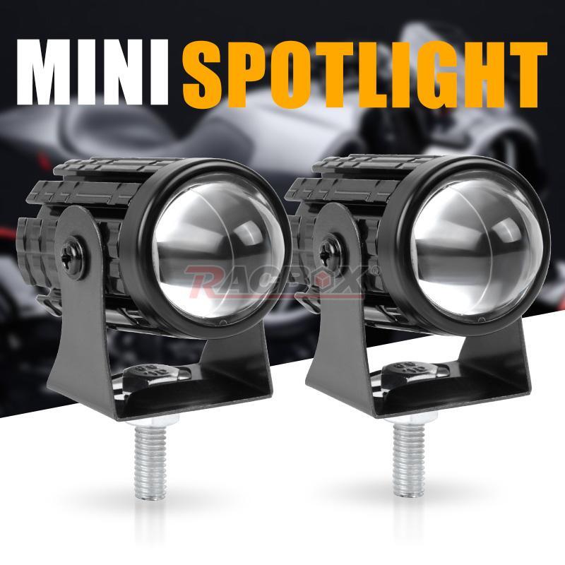 2PC LED Motorcycle ATV Headlight WhiteWhite Hi/Lo Spot Light Driving Fog Lamp