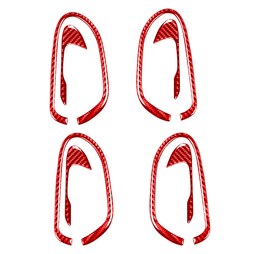 Carbon Fiber Interior Door Handle Bowl Trim Red for Honda for Civic 8th Gen 2006-11