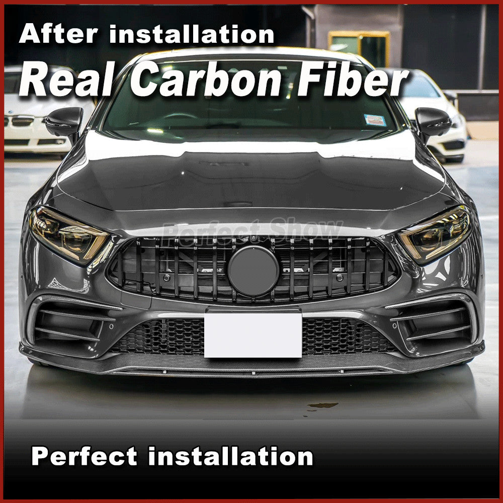 for Mercedes-Benz C257 CLS400 Sport CLS53 AMG 18UP REAL Carbon Front Bumper Lip