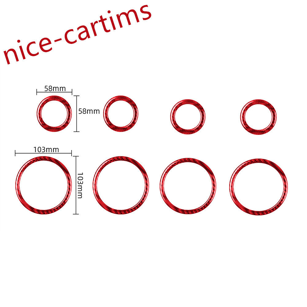 8¡ÁRed Carbon Fiber Inner Door Speaker Ring Trim For LR for Range Rover Sport 2014-17
