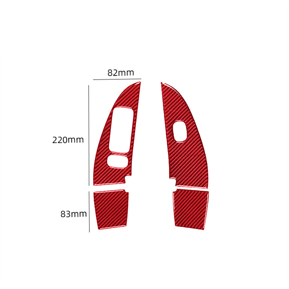Red Carbon Fiber Window Lift Switch Cover for Mercedes-Benz C Class W203 2005-07
