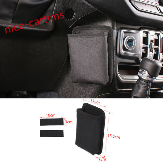 Black Gear Shift Mobile Phone Storage Bag Holder for Jeep for Wrangler JK JL JT 07+