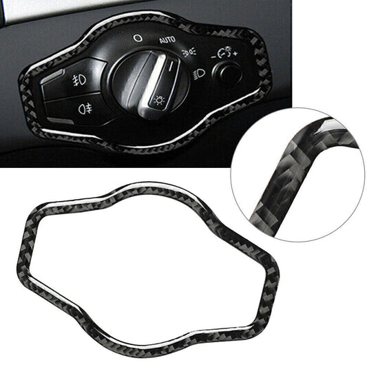 Headlight Switch Sticker Cover Trim Fit for Audi A4 B8 A5 Q5 2009-2016 Carbon Fiber