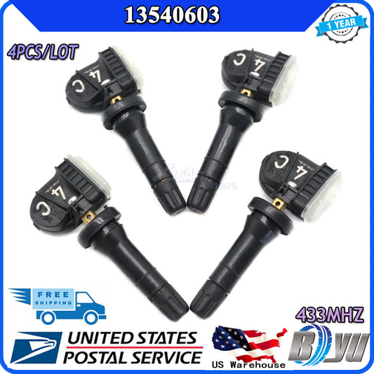 4-pack TPMS tire pressure sensors 13540603, new, suitable for GimChill for Sierra , for Chevrolet Malibu, and for Buick .