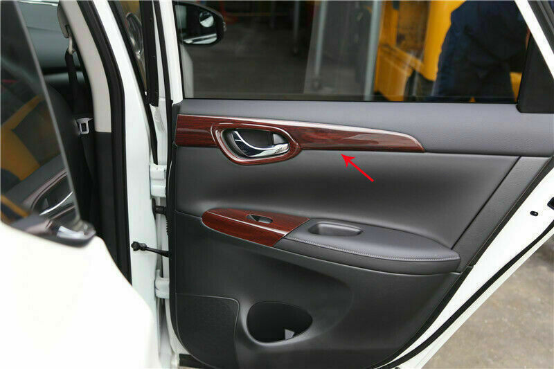 For 2013-2019 for Nissan Sentra Sylphy Wood Grain Style Inner Door Panel Cover Trim