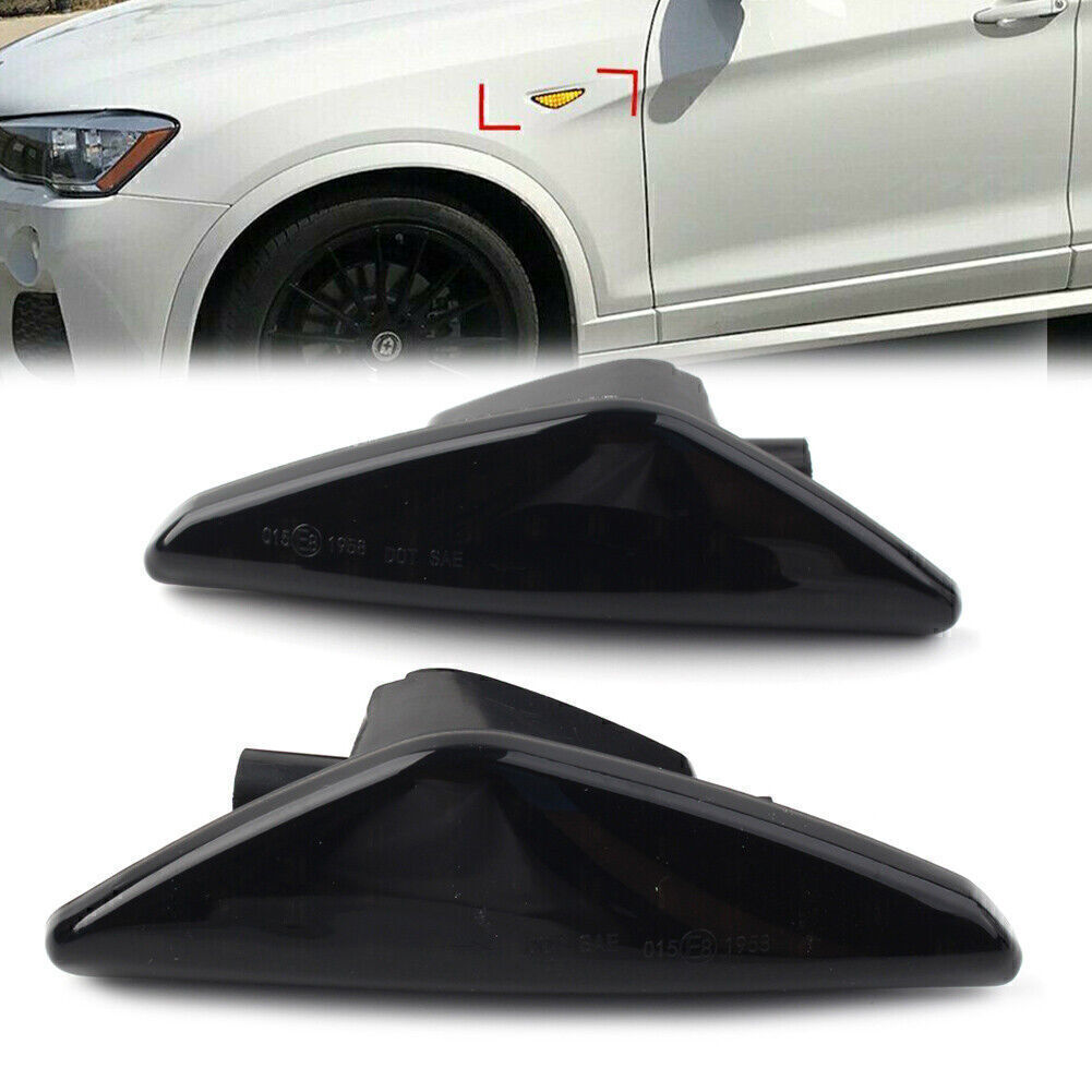 for BMW F25 E70 E71 X3 E72 X5 X6 Dynamic LED Side Marker Turn Signal Light Black