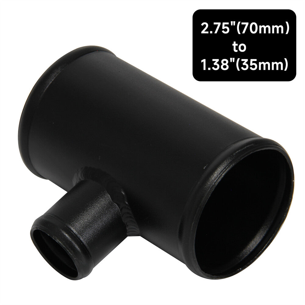 2.75 Blow Off Valve Adapter Aluminum T-Pipe Shape Tube For 35mm ID BOV Black