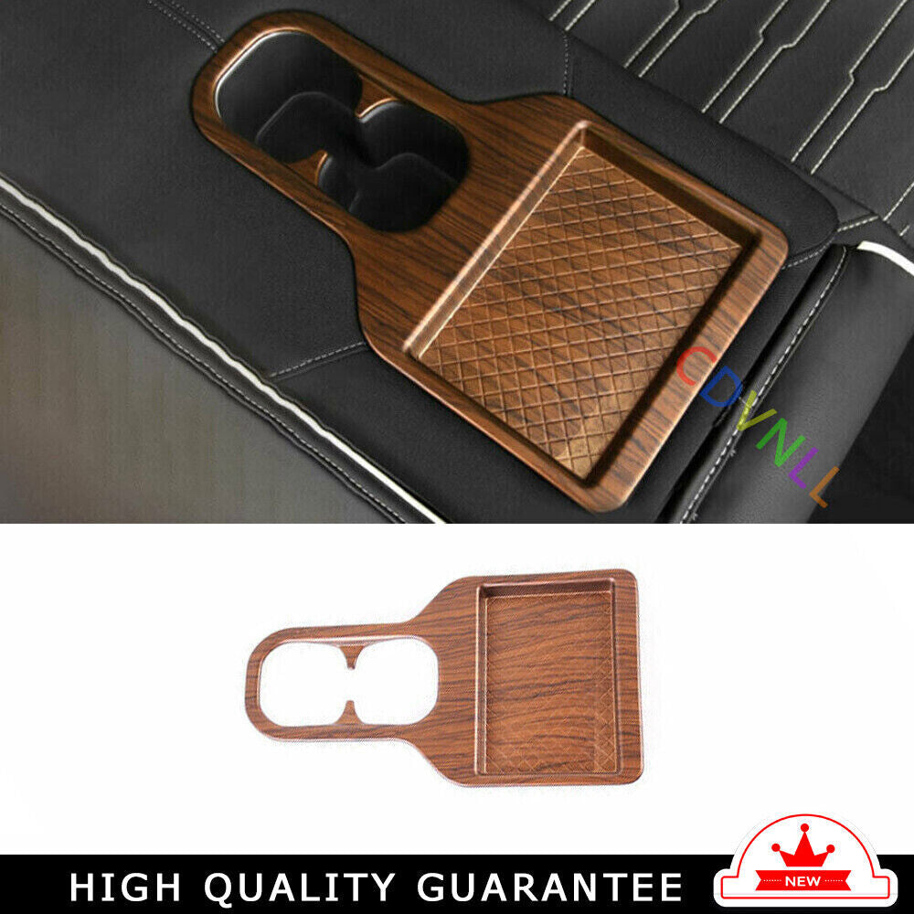 Rear Water Cup Holder Panel Trim for Honda CR-V CRV 2017-2022 Matte Peach Wood