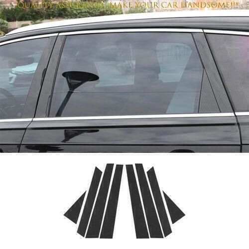 for Audi Q7 SQ7 2020-24 Carbon Fiber Pillar Posts Door Window Molding Strip Trim