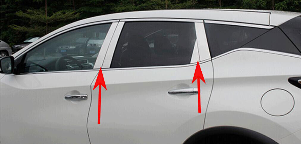 for Nissan Murano 2015-2024 Silver Steel Window Pillar Post Cover Decor Trim 8X