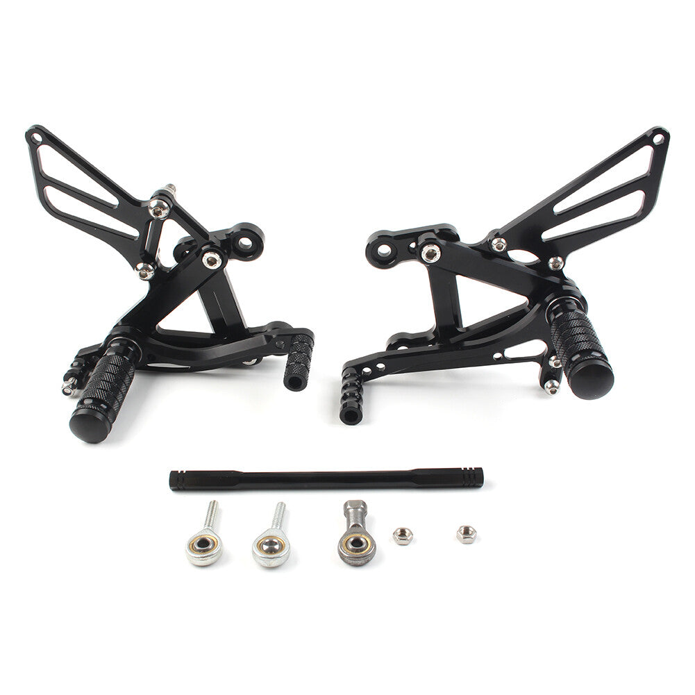 for Kawasaki ZX6R 03 04 Black 1Set Motorcycle Rear Rearsets Foot Peg Pedal