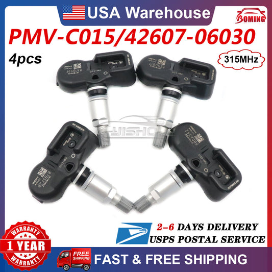 4-piece TPMS tire pressure sensor set 42607-48010 PMV-C015 315MHz, suitable for Toyota for Camry RAV4.