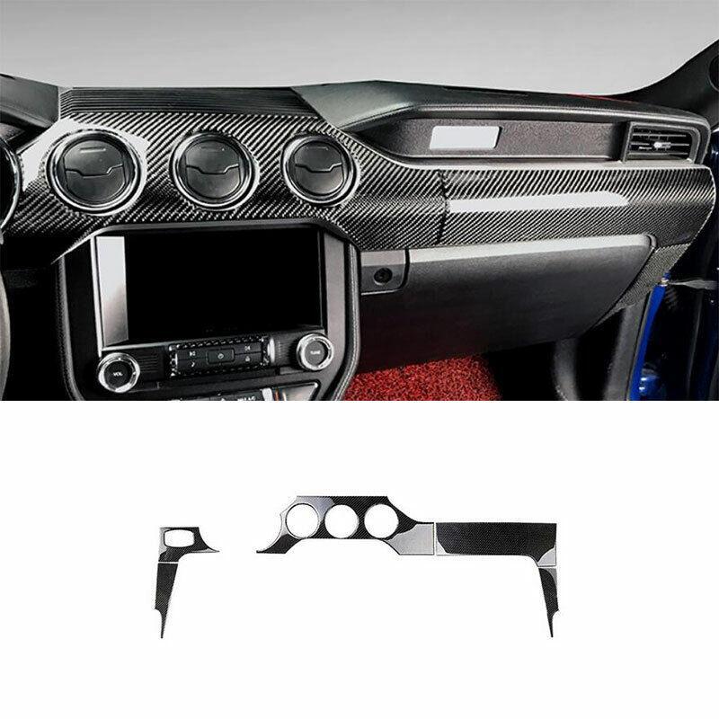 for Ford for Mustang 2015-2022 Carbon Fiber Central Console Instrument Panel 5PCS