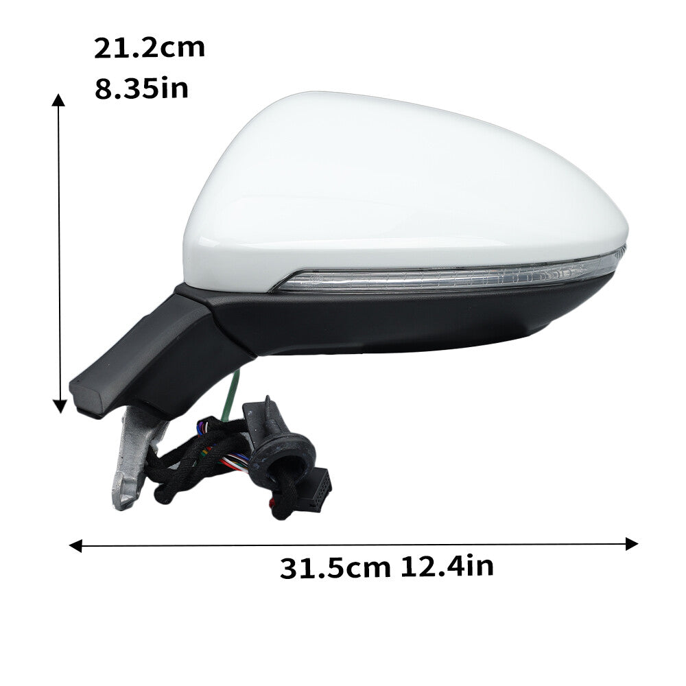 for VW for Golf VII MK7 12-20 Left Exterior Mirror Mirror Electric With Heater White