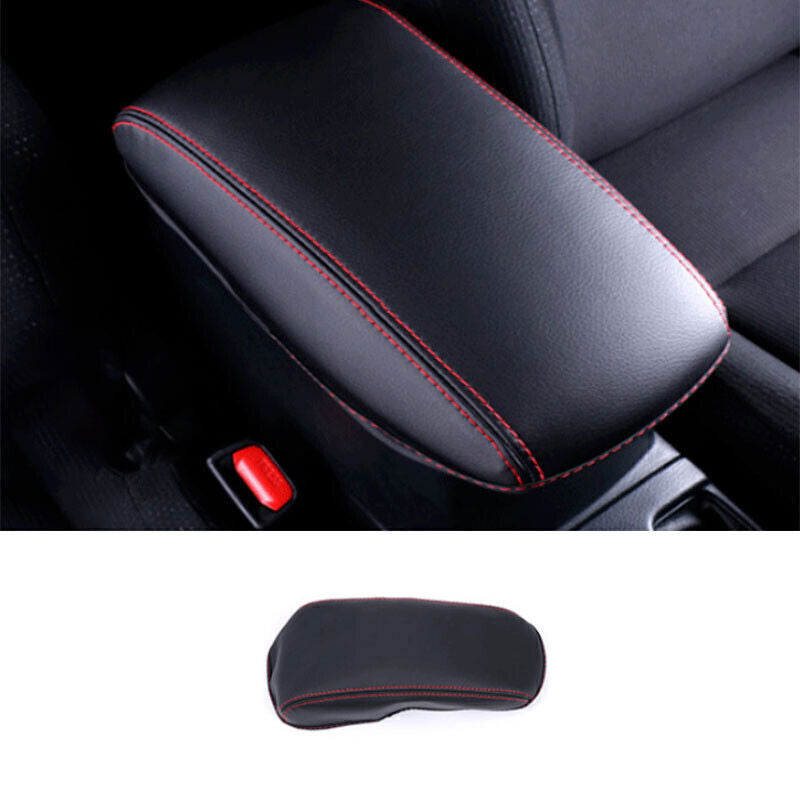 for Toyota for Corolla 14-19 BlackRed PU Leather Console Armrest Box Cover Trim 1P