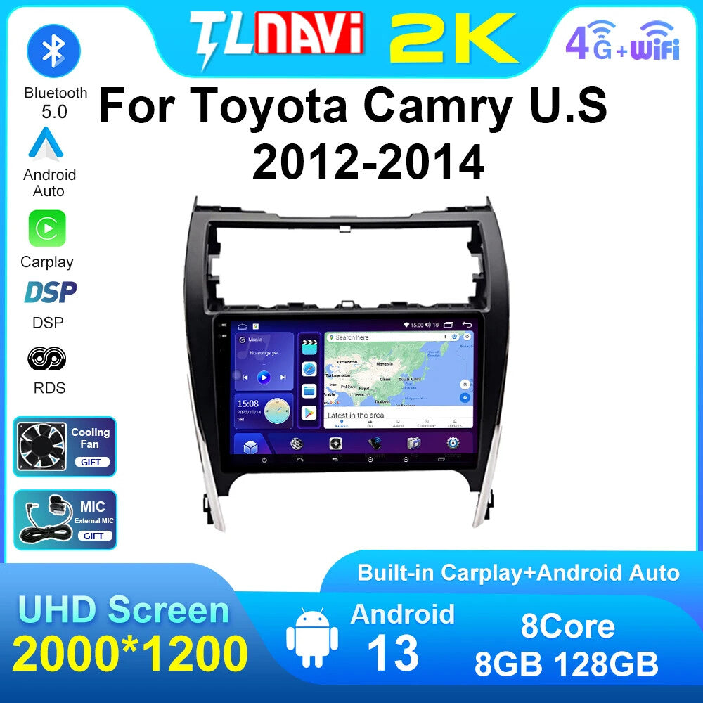 for Toyota for Camry US Edition 2012-2014 CarPlay Car Radio GPS Video Player Screen