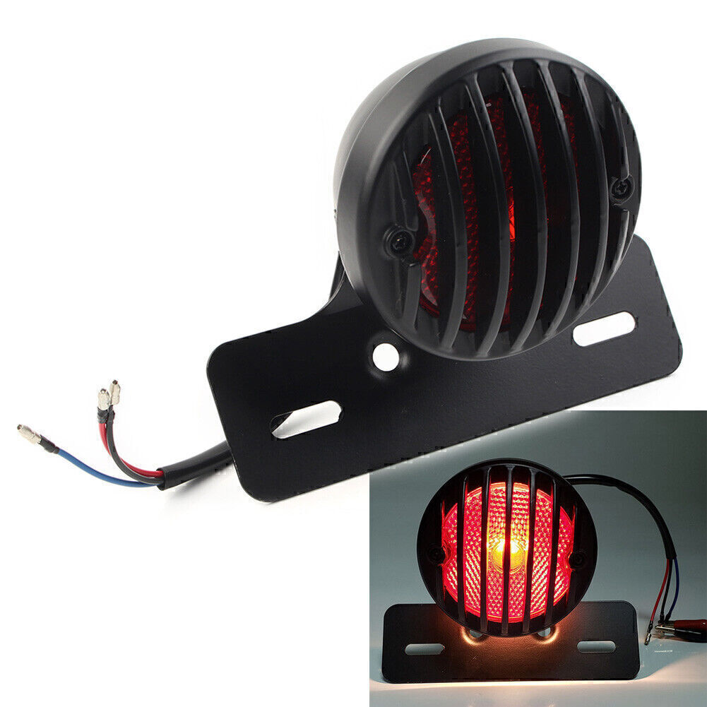 For Cafe Racer Universal Motorcycle Side Mount Tail Light License Plate Bracket