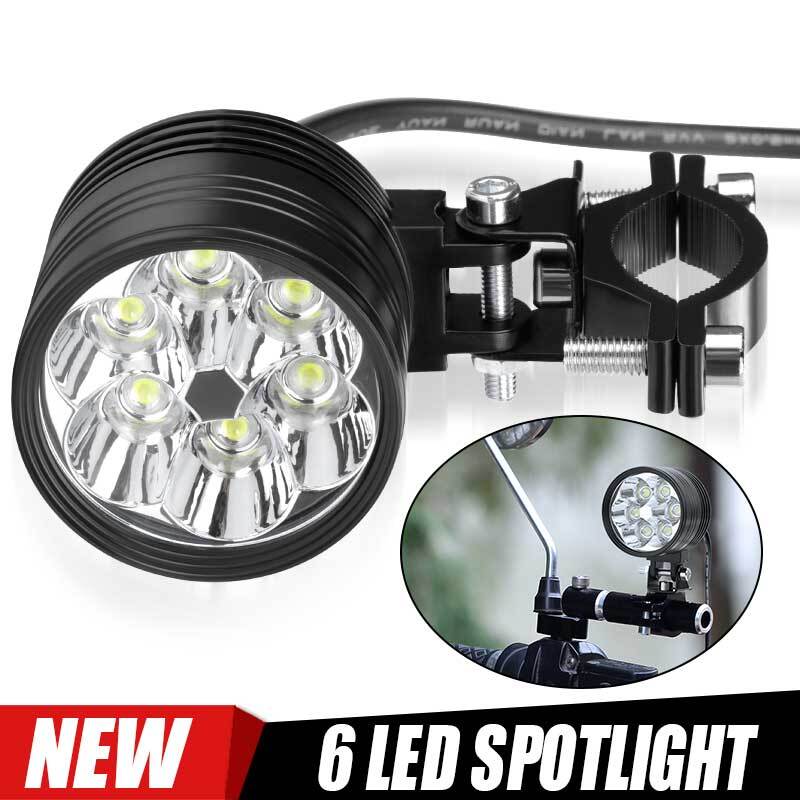 Super Bright 6-LED Motorcycle Hi-Lo Headlight Driving Fog Spot Light White 6000K