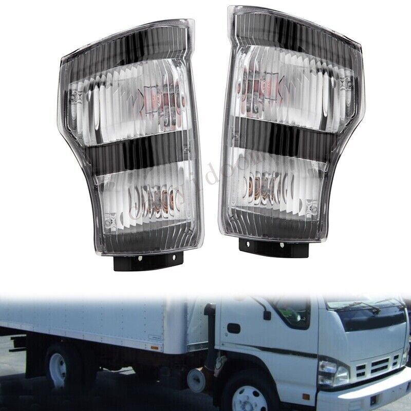 A pair of front corner indicator lights, left light + right light, applicable to 2004-2009 for Isuzu trucks N