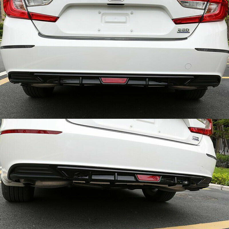 GLOSSY BLACK for HONDA ACCORD 10TH 2018-2021 REAR BUMPER DIFFUSER LIP GUARD TRIM