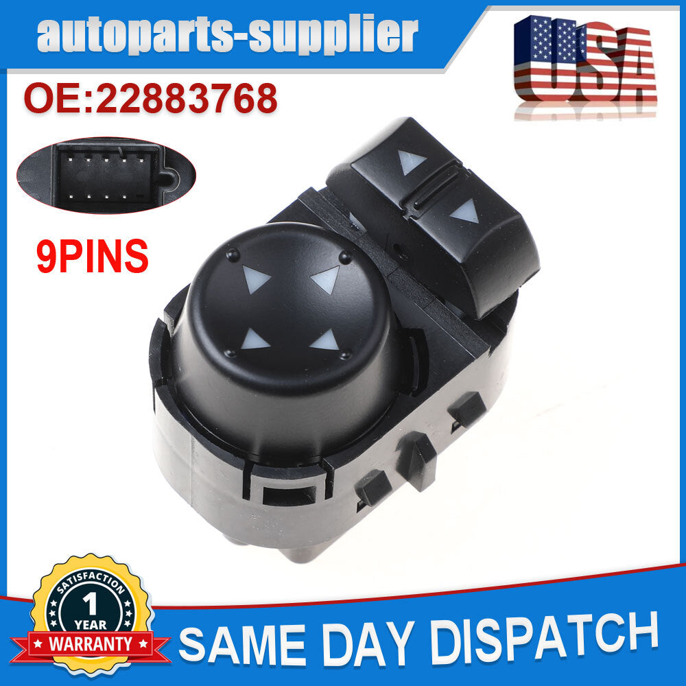 Mirror-finish control switch compatible with 07-14 Silverado for Sierra 1500 2500 3500 HD 2283768 new