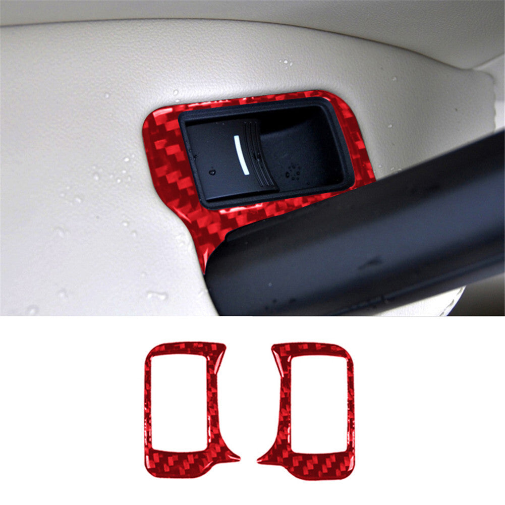 Red Rear Door Control Cover Sticker Carbon Fiber Trim for ACURA TL 2009-2014
