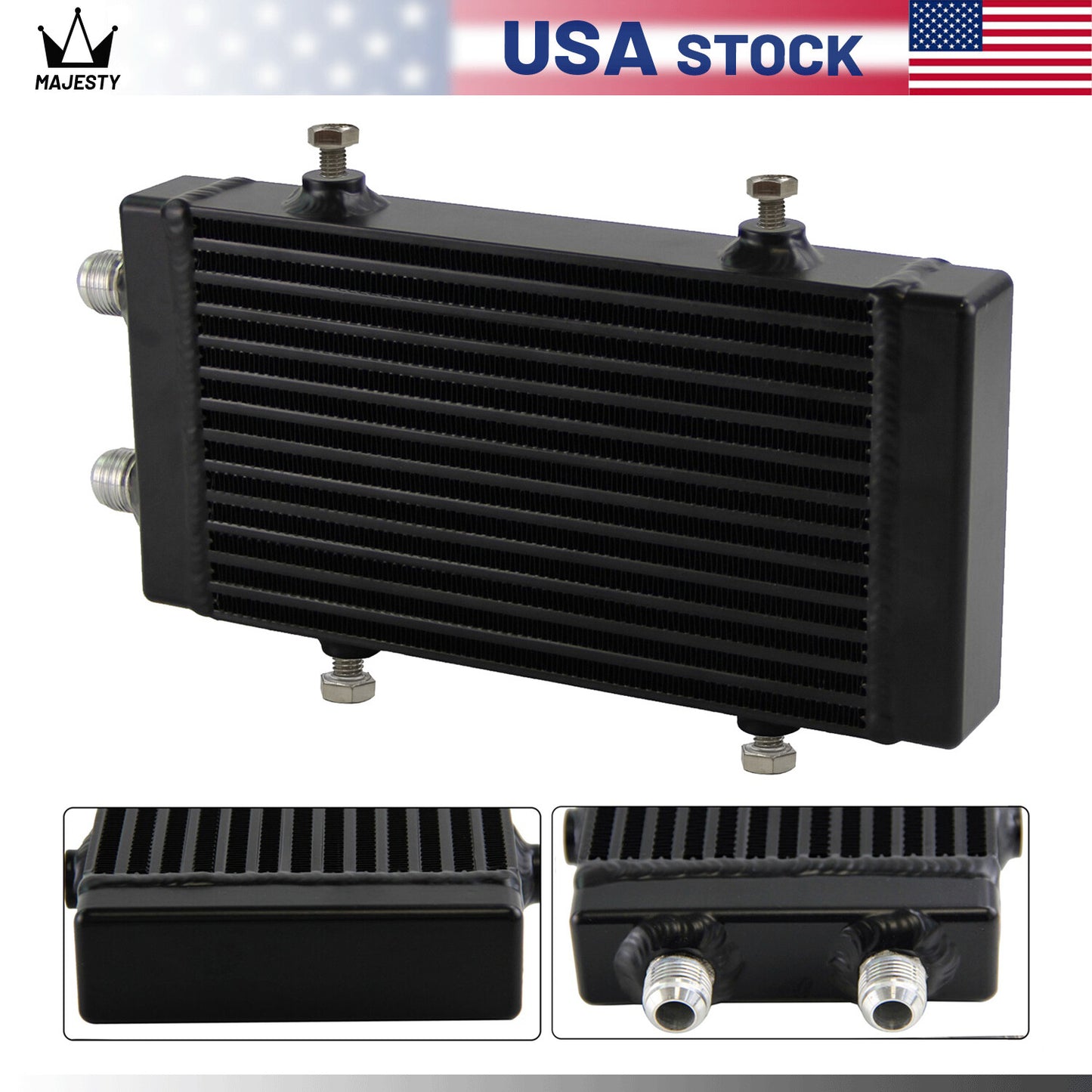 Universal Dual Pass Bar  Plate Oil Cooler Small Core:9.5x5.5x1.58 AN10 Size