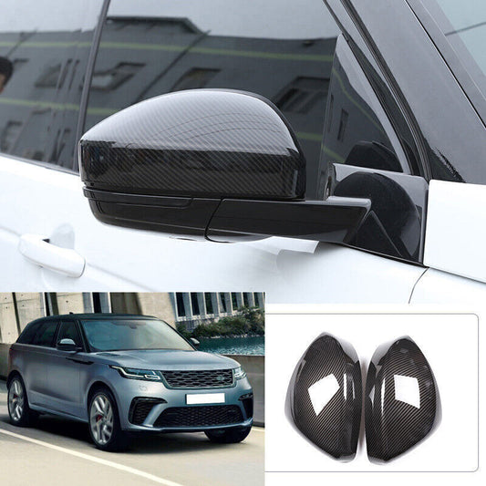 for Range Rover Velar 2018-2023 Carbon Fiber Rear View Mirror Cap Cover Trim 2P