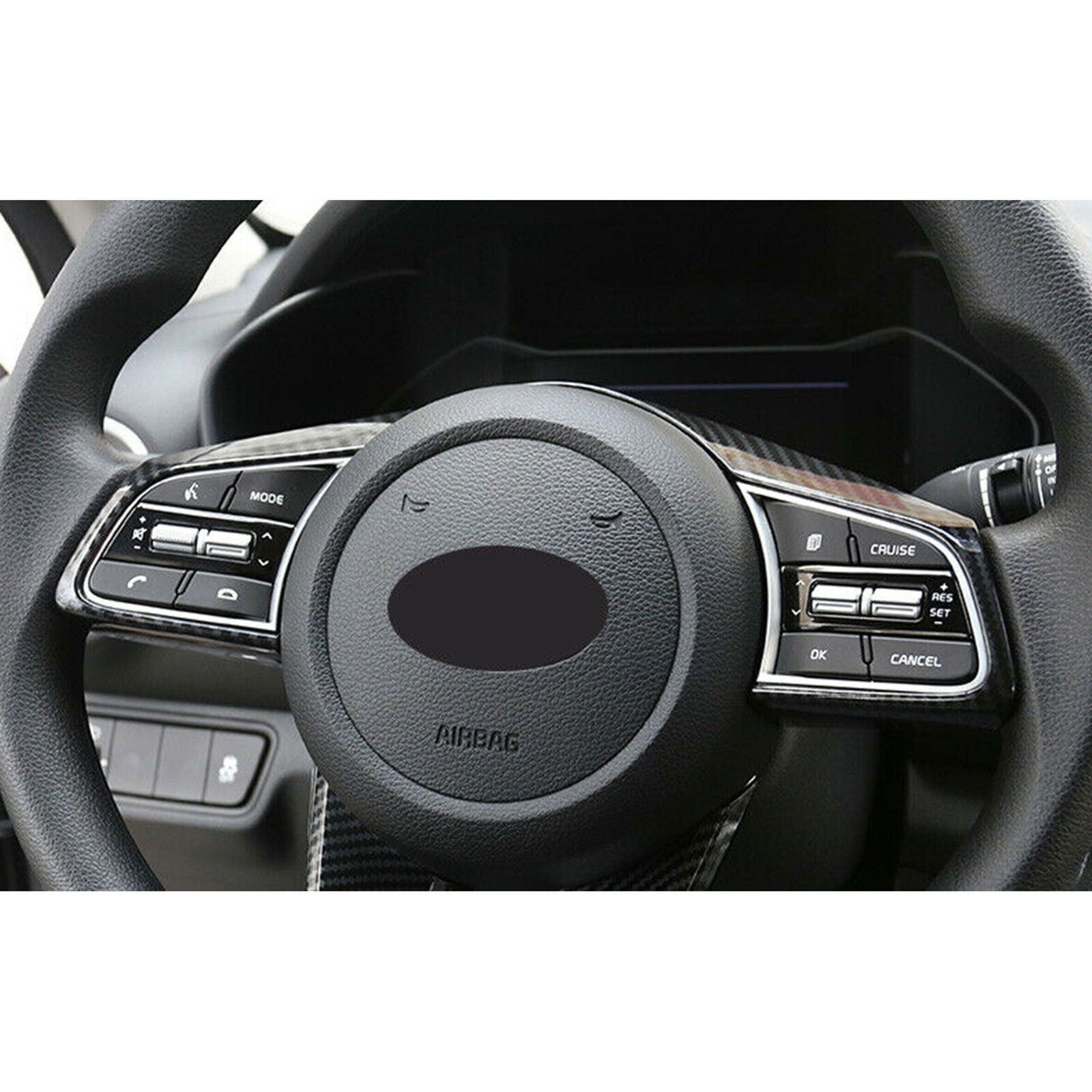 for Kia K3 Forte 2019-2023 Steering Wheel Frame Cover Trim Carbon Fiber Decorate