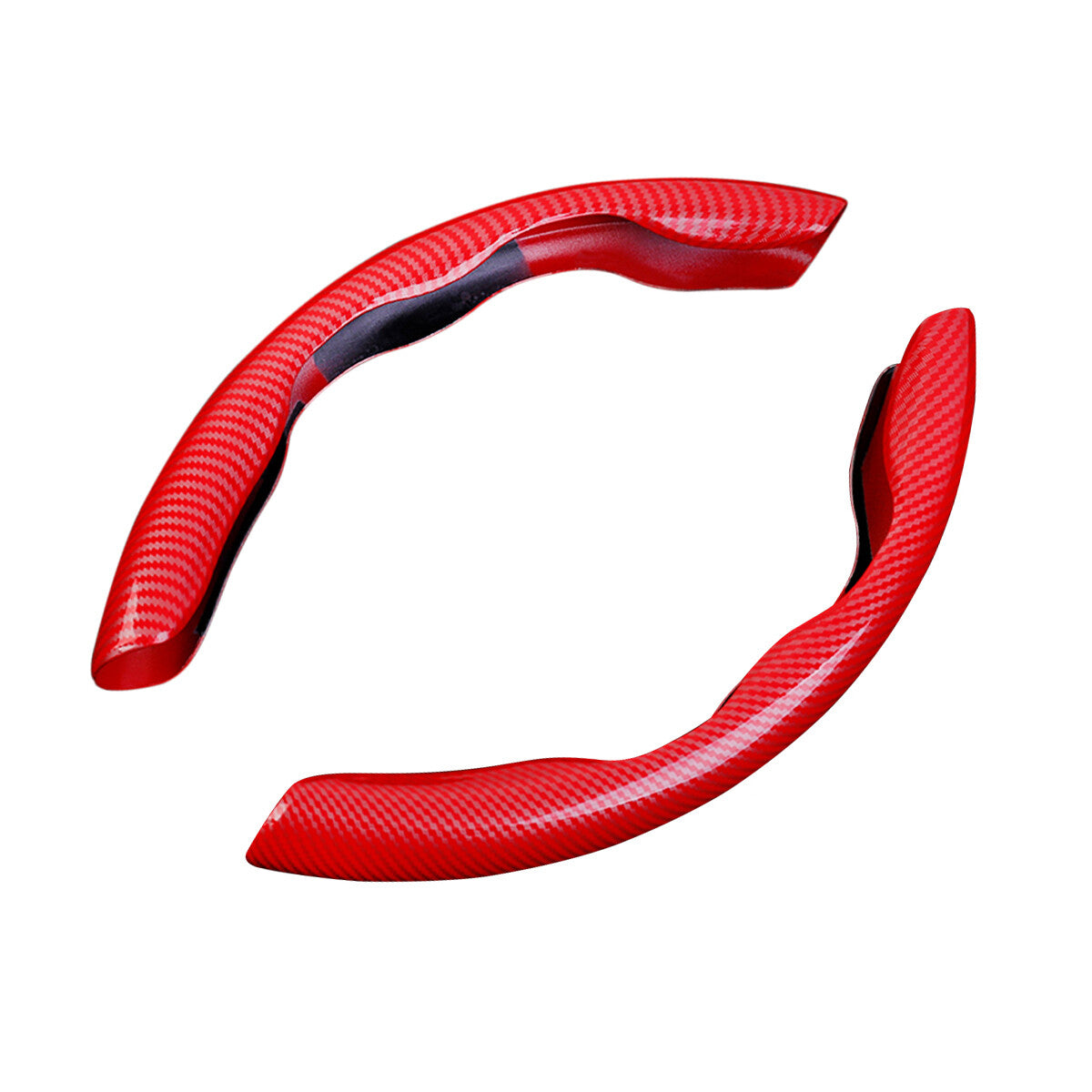 2-piece carbon fiber red car steering wheel booster anti-slip universal accessory