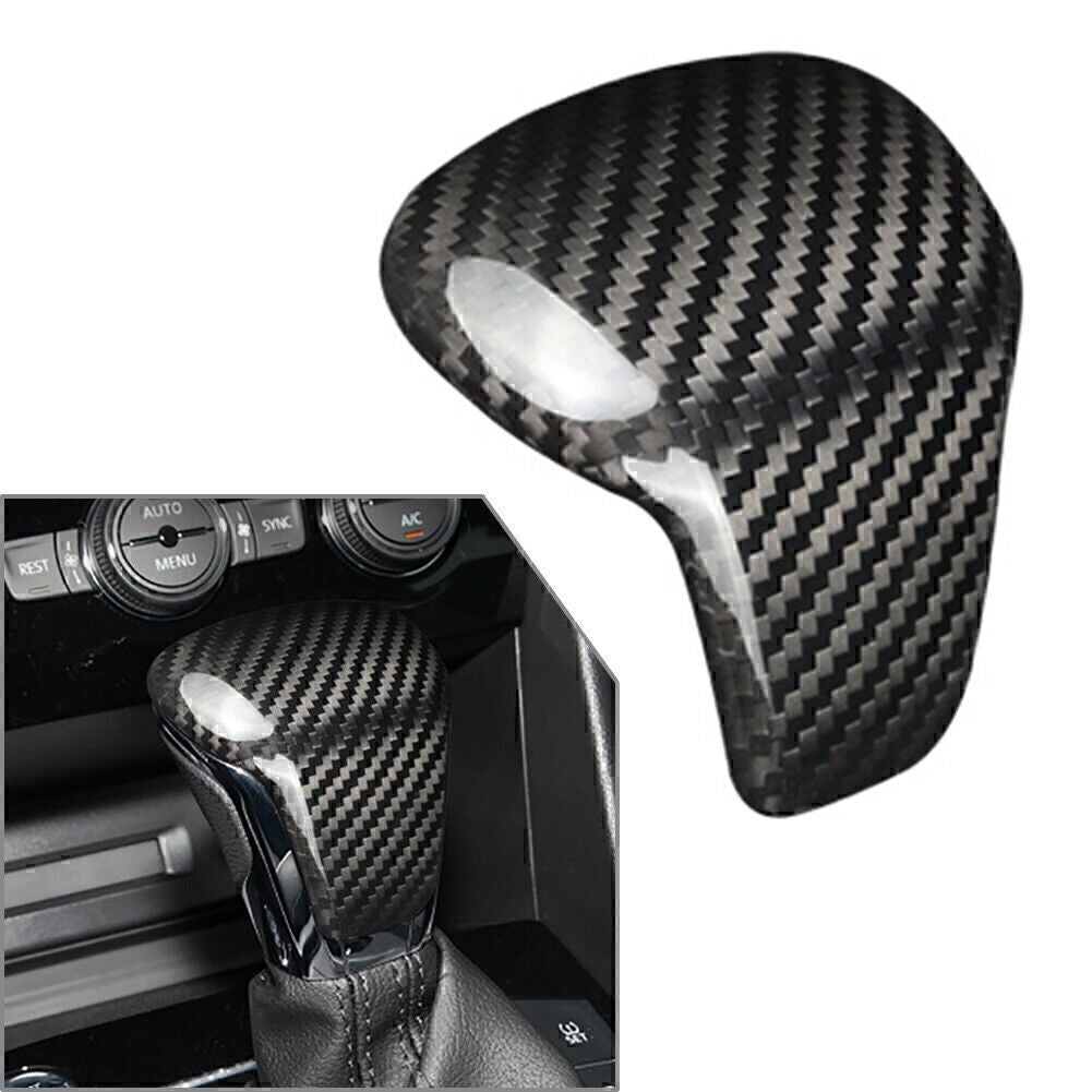 Carbon Fiber Gear Shift Knob Cover Trim for Volkswagen for VW for Tiguan 2017-2019 2018