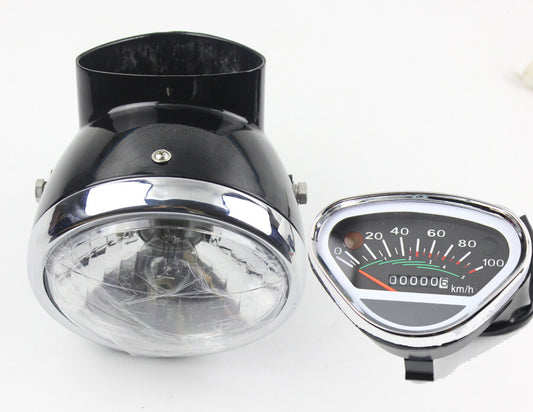 Black Aluminium Headlight Headlamp 100 KM/H Speedometer for Honda Dax CT70 ST70