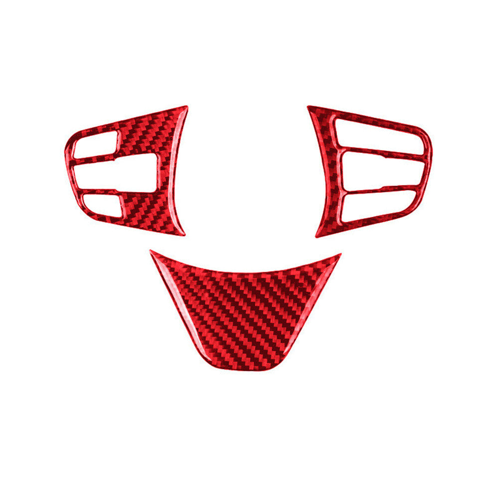 3x red carbon fiber interior steering wheel trim for BMW X1 F48 2016-2018