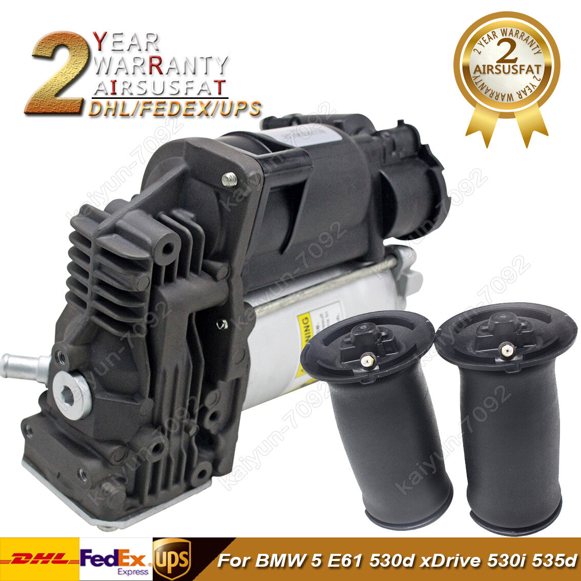 Air Suspension Compressor Pump + Air Suspension Spring for BMW 5 E61 530d xDrive