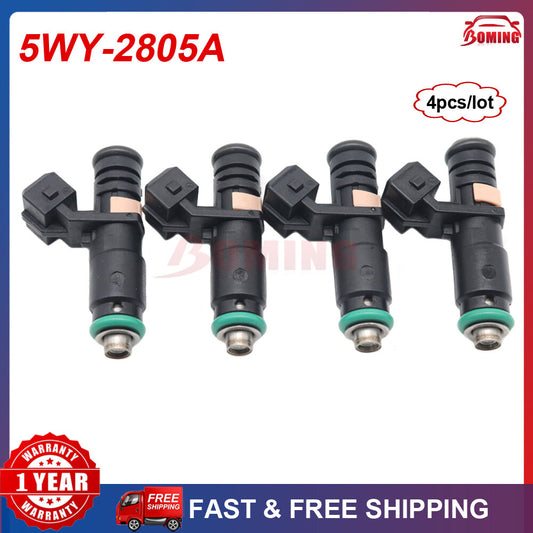 Set of 4pcs New Fuel Injectors Nozzle Fits for Kia Pride 5WY-2805A 5WY2805A