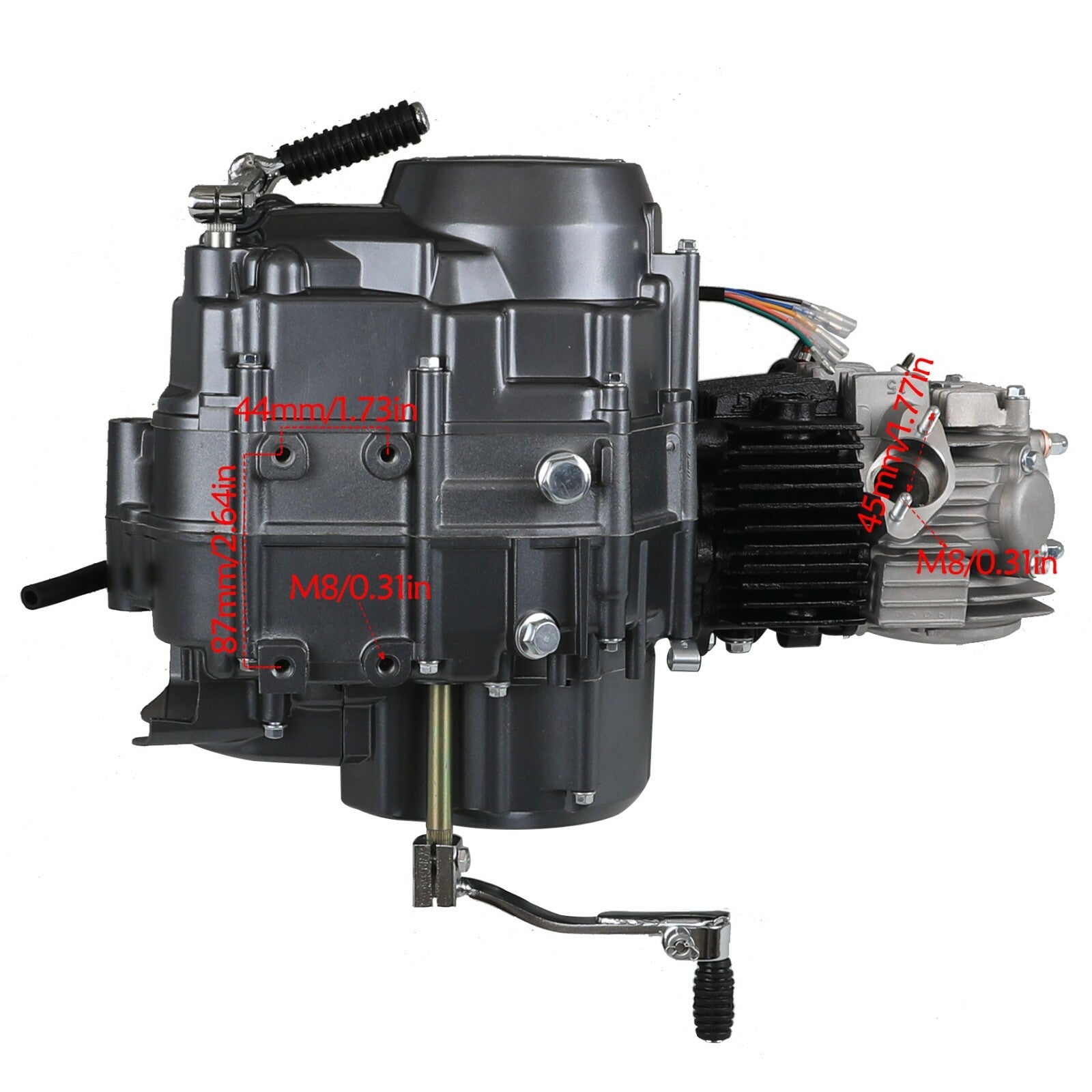 for Lifan 125cc Semi-Automatic Engine Motor Kit with Electric/Kick Start for Honda Trail CT70 Z50