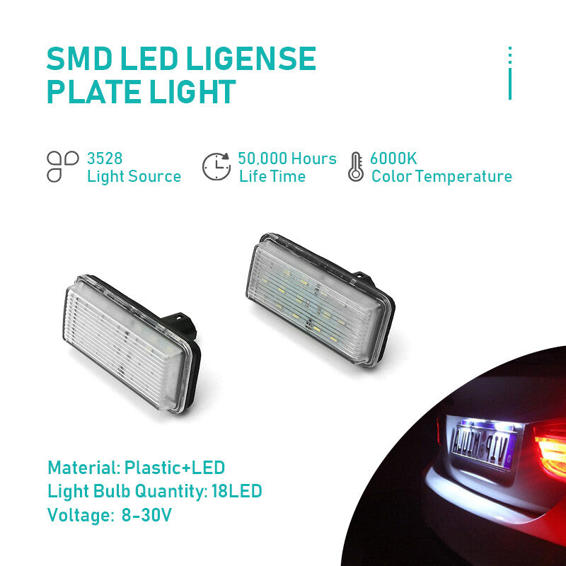 2PCS Rear LED Number License Plate Light Lamps for Toyota for Land Cruiser 2008-2014