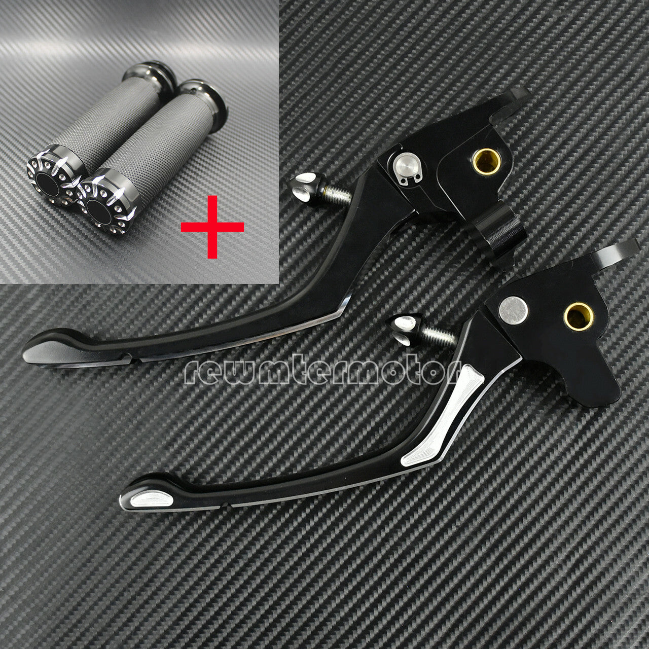Brake Clutch Lever + 1 Electric Hand Grips Fit For Touring 2017-2019 Trike 19
