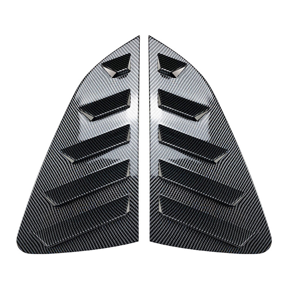 Rear Side Window Louver Vent Trim Cover 2PCS for VW Polo MK6 2018+ Carbon Fiber