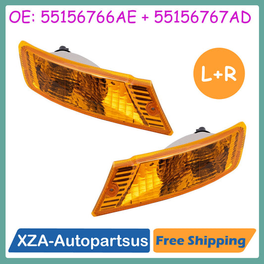 Pair Turn Signal Lights Front Left + Right Fits for Jeep Cherokee 02-08 Liberty