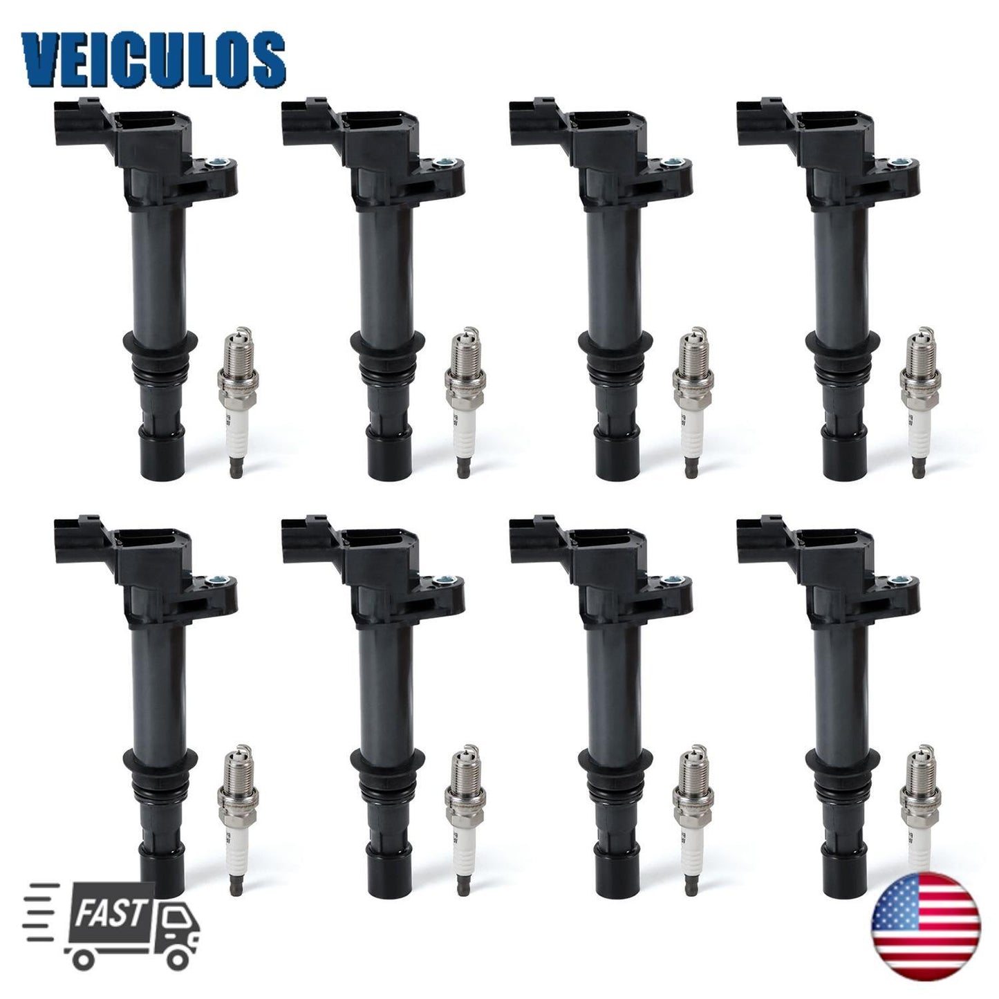 8PCS UF270 Ignition Coils + Spark Plugs for Dodge Dakota Durango RAM1500 4.7L