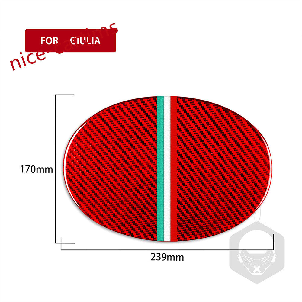 Red Carbon Fiber Fuel Filler Tank Cover Door Gas Cap for Alfa Romeo Giulia 17-21