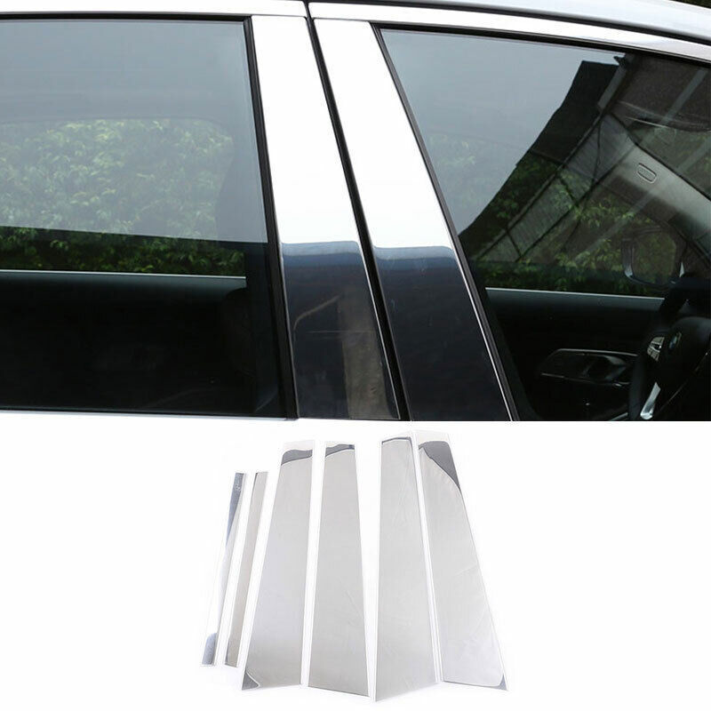 for BMW 3-Series G20 2019-23 Chrome Steel Window Post Pillar Molding Trim Strip