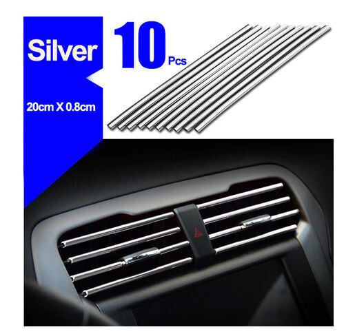 Car air conditioning socket decorative molded trim strip silver for Mercedes-Benz