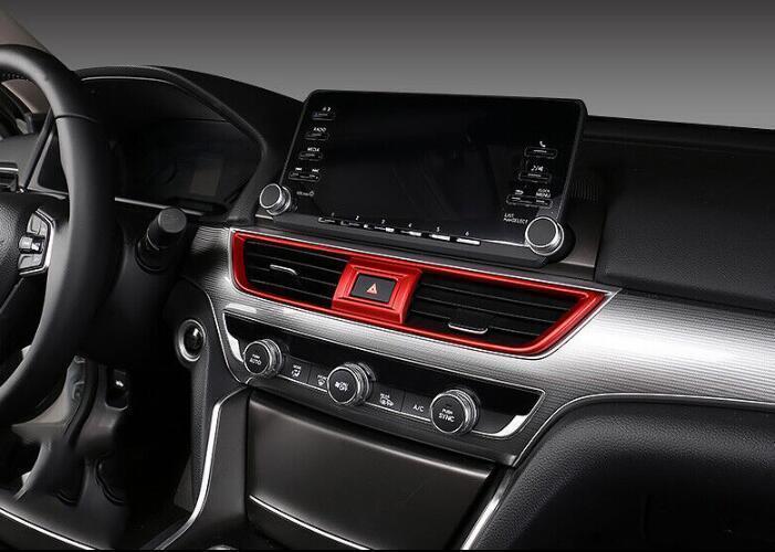 Red ABS Central Console Air Outlet Vent Trim for Honda Car Accord 10th 18-2022