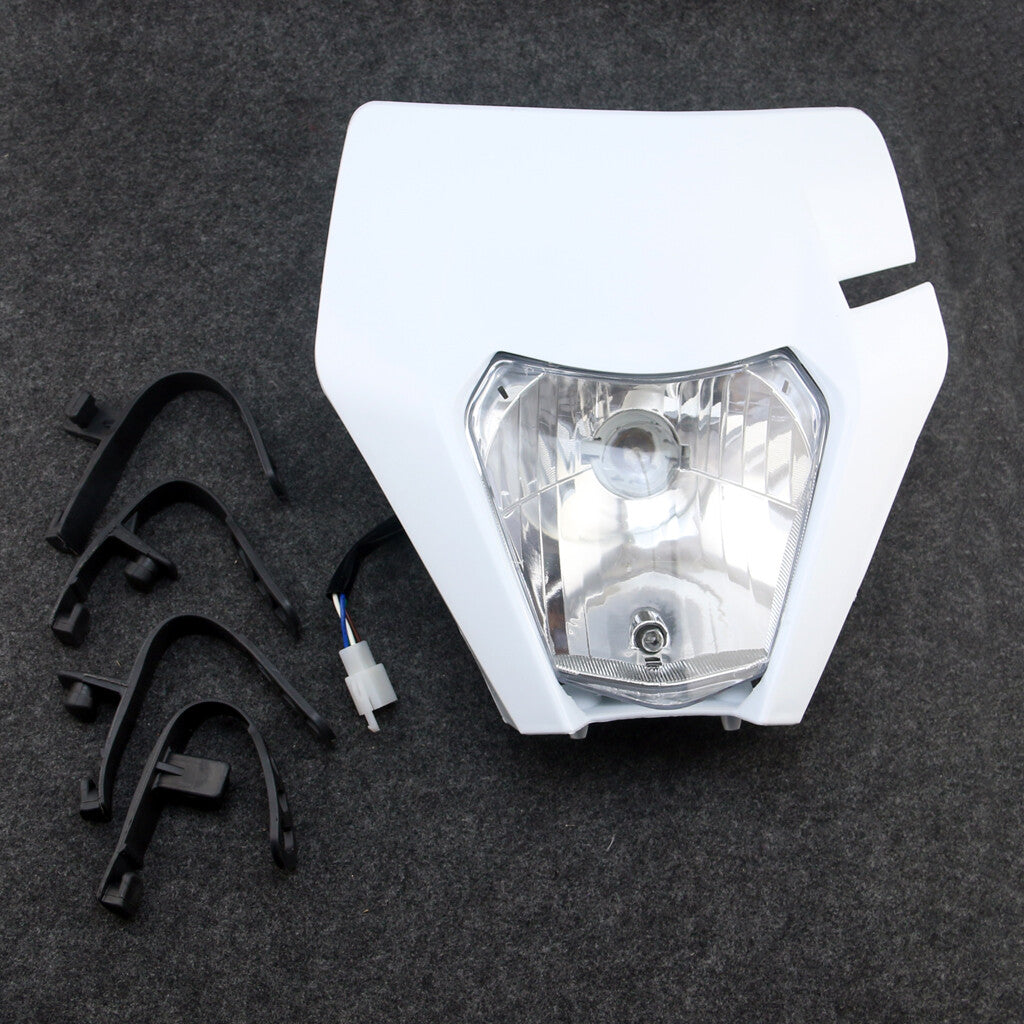 Motorcycle white Head Lamp Light Kit for Enduro Frontlight ATV Dirt Pit Bike