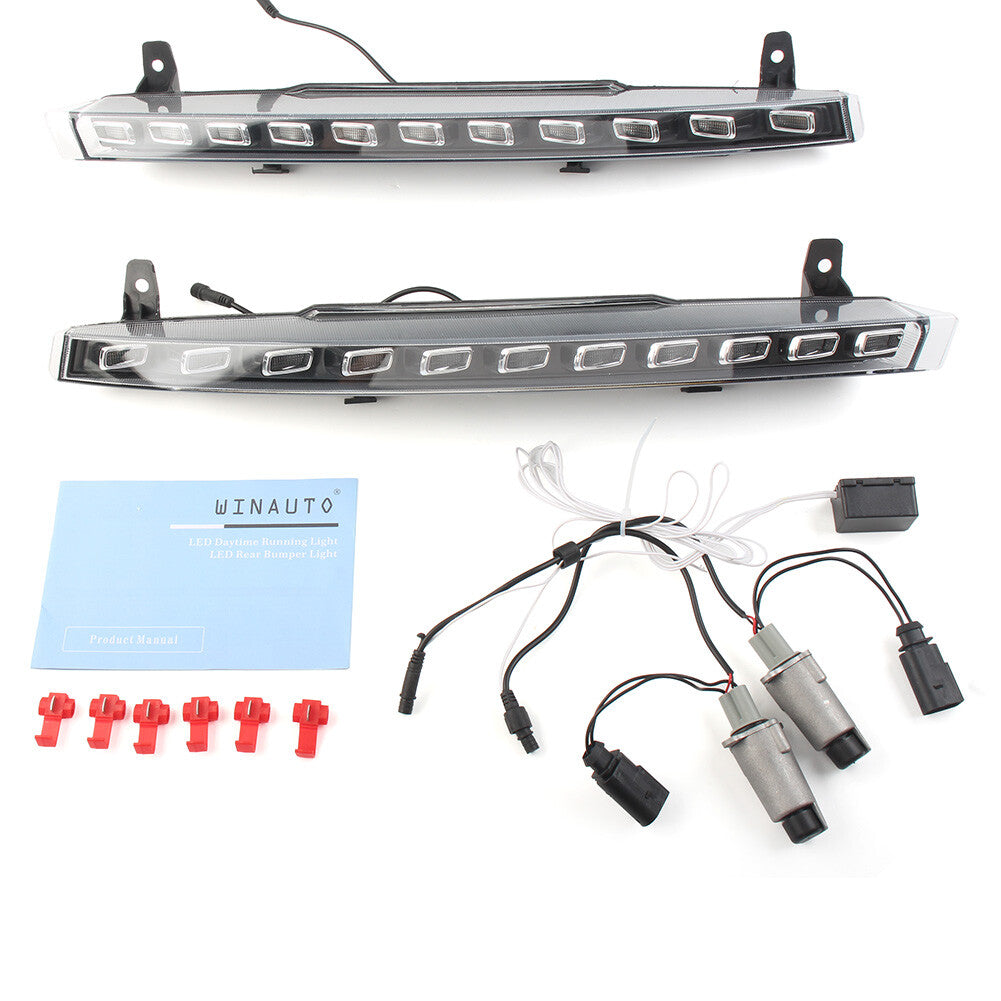 Fit for Audi Q7 2010-15 LED DRL Dynamic Daytime Running Light Turn Signal Lamp US