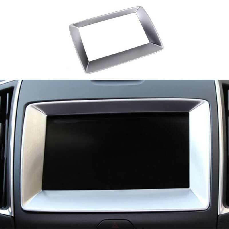 Matte Silver Inner Navigation GPS Screen Cover Trim 1PCS for Ford Edge 2015-2022