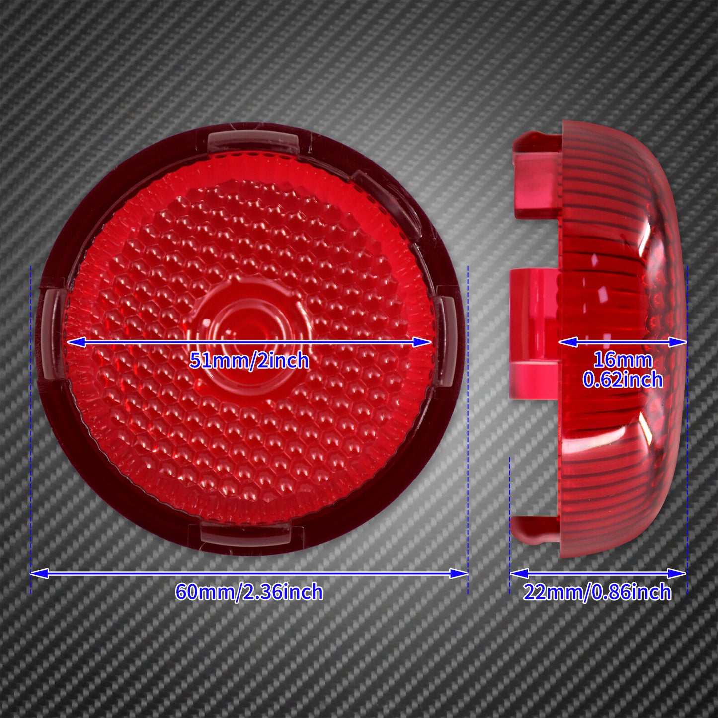 4x Red Bullet Turn Signals Light Lens Cover Fit for Harley Dyna Softail Touring