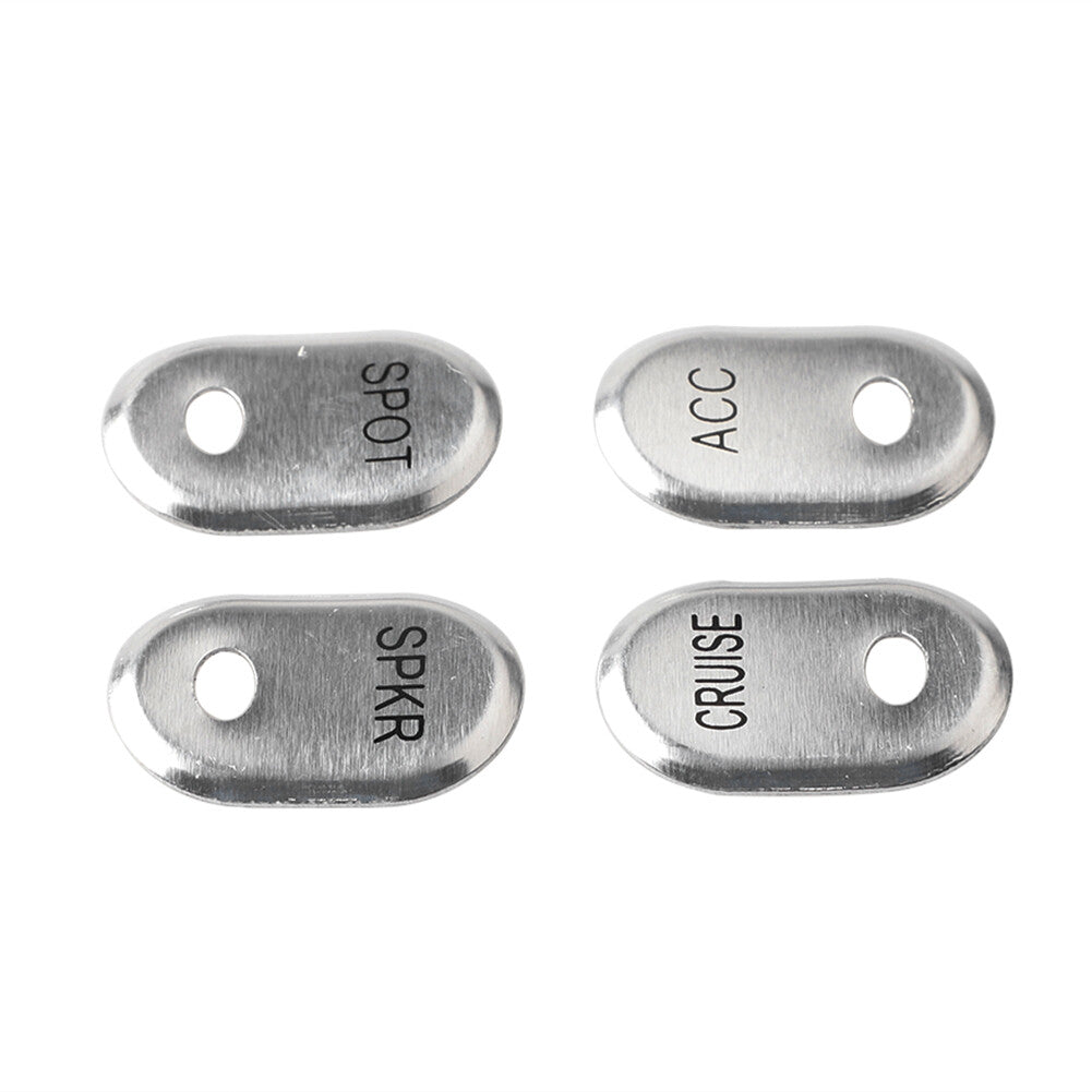 4PCS Chrome Brushed Panel Switch Covers Caps for Harley Touring Electra Glide